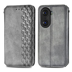 Coque Portefeuille Livre Cuir Etui Clapet S01D pour Huawei Honor 60 5G Gris