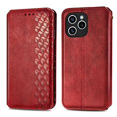 Coque Portefeuille Livre Cuir Etui Clapet S01D pour Huawei Honor 60 SE 5G Rouge