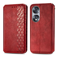 Coque Portefeuille Livre Cuir Etui Clapet S01D pour Huawei Honor 70 5G Rouge