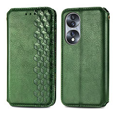 Coque Portefeuille Livre Cuir Etui Clapet S01D pour Huawei Honor 70 5G Vert