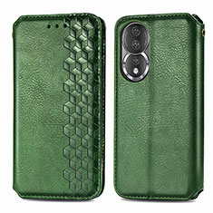 Coque Portefeuille Livre Cuir Etui Clapet S01D pour Huawei Honor 80 5G Vert