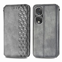 Coque Portefeuille Livre Cuir Etui Clapet S01D pour Huawei Honor 80 Pro 5G Gris