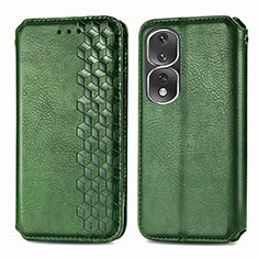 Coque Portefeuille Livre Cuir Etui Clapet S01D pour Huawei Honor 80 Pro 5G Vert