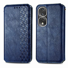 Coque Portefeuille Livre Cuir Etui Clapet S01D pour Huawei Honor 80 Pro Flat 5G Bleu