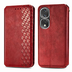 Coque Portefeuille Livre Cuir Etui Clapet S01D pour Huawei Honor 80 Pro Flat 5G Rouge