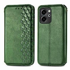 Coque Portefeuille Livre Cuir Etui Clapet S01D pour Huawei Honor 80 SE 5G Vert