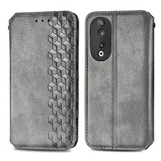 Coque Portefeuille Livre Cuir Etui Clapet S01D pour Huawei Honor 90 5G Gris