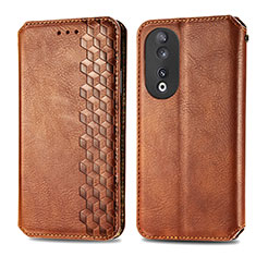 Coque Portefeuille Livre Cuir Etui Clapet S01D pour Huawei Honor 90 5G Marron