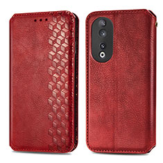 Coque Portefeuille Livre Cuir Etui Clapet S01D pour Huawei Honor 90 5G Rouge