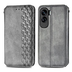 Coque Portefeuille Livre Cuir Etui Clapet S01D pour Huawei Honor 90 Lite 5G Gris