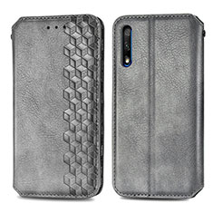 Coque Portefeuille Livre Cuir Etui Clapet S01D pour Huawei Honor 9X Gris