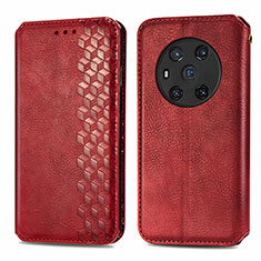 Coque Portefeuille Livre Cuir Etui Clapet S01D pour Huawei Honor Magic3 5G Rouge