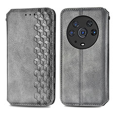 Coque Portefeuille Livre Cuir Etui Clapet S01D pour Huawei Honor Magic3 Pro 5G Gris