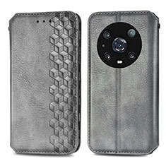 Coque Portefeuille Livre Cuir Etui Clapet S01D pour Huawei Honor Magic4 Pro 5G Gris