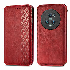 Coque Portefeuille Livre Cuir Etui Clapet S01D pour Huawei Honor Magic5 Pro 5G Rouge