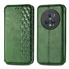 Coque Portefeuille Livre Cuir Etui Clapet S01D pour Huawei Honor Magic5 Pro 5G Vert