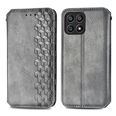 Coque Portefeuille Livre Cuir Etui Clapet S01D pour Huawei Honor X30i Gris