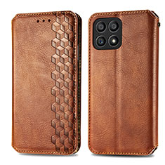 Coque Portefeuille Livre Cuir Etui Clapet S01D pour Huawei Honor X30i Marron