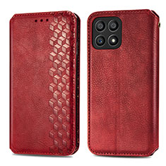 Coque Portefeuille Livre Cuir Etui Clapet S01D pour Huawei Honor X30i Rouge