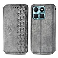 Coque Portefeuille Livre Cuir Etui Clapet S01D pour Huawei Honor X6a Gris