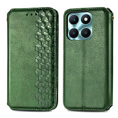 Coque Portefeuille Livre Cuir Etui Clapet S01D pour Huawei Honor X6a Vert