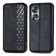 Coque Portefeuille Livre Cuir Etui Clapet S01D pour Huawei Honor X7b Noir