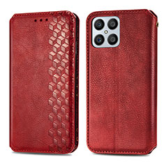 Coque Portefeuille Livre Cuir Etui Clapet S01D pour Huawei Honor X8 4G Rouge