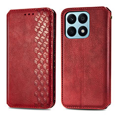 Coque Portefeuille Livre Cuir Etui Clapet S01D pour Huawei Honor X8a 4G Rouge