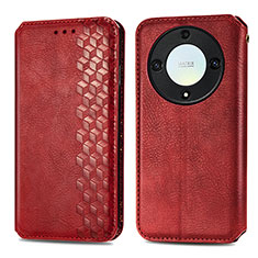 Coque Portefeuille Livre Cuir Etui Clapet S01D pour Huawei Honor X9a 5G Rouge