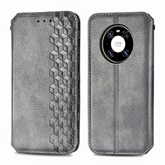 Coque Portefeuille Livre Cuir Etui Clapet S01D pour Huawei Mate 40 Gris