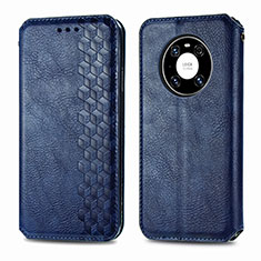 Coque Portefeuille Livre Cuir Etui Clapet S01D pour Huawei Mate 40 Pro Bleu