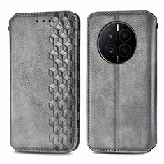 Coque Portefeuille Livre Cuir Etui Clapet S01D pour Huawei Mate 50 Gris