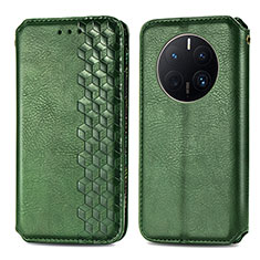 Coque Portefeuille Livre Cuir Etui Clapet S01D pour Huawei Mate 50 Pro Vert