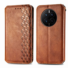 Coque Portefeuille Livre Cuir Etui Clapet S01D pour Huawei Mate 50E Marron