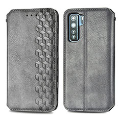 Coque Portefeuille Livre Cuir Etui Clapet S01D pour Huawei Nova 7 SE 5G Gris