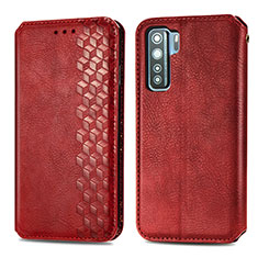 Coque Portefeuille Livre Cuir Etui Clapet S01D pour Huawei Nova 7 SE 5G Rouge