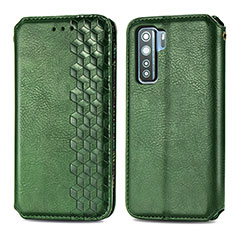 Coque Portefeuille Livre Cuir Etui Clapet S01D pour Huawei Nova 7 SE 5G Vert