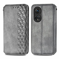 Coque Portefeuille Livre Cuir Etui Clapet S01D pour Huawei Nova 9 Pro Gris