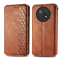 Coque Portefeuille Livre Cuir Etui Clapet S01D pour Huawei Nova Y91 Marron