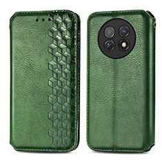 Coque Portefeuille Livre Cuir Etui Clapet S01D pour Huawei Nova Y91 Vert