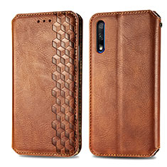 Coque Portefeuille Livre Cuir Etui Clapet S01D pour Huawei P Smart Z (2019) Marron