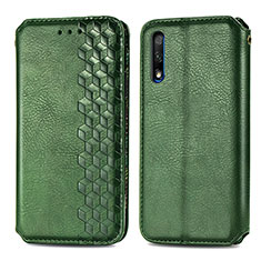 Coque Portefeuille Livre Cuir Etui Clapet S01D pour Huawei P Smart Z (2019) Vert