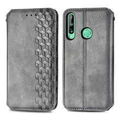 Coque Portefeuille Livre Cuir Etui Clapet S01D pour Huawei P40 Lite E Gris