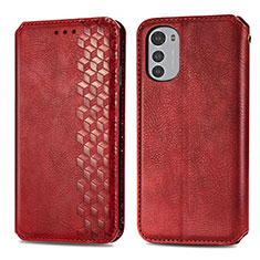 Coque Portefeuille Livre Cuir Etui Clapet S01D pour Motorola Moto E32s Rouge