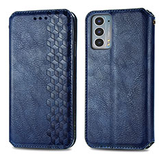 Coque Portefeuille Livre Cuir Etui Clapet S01D pour Motorola Moto Edge 20 5G Bleu