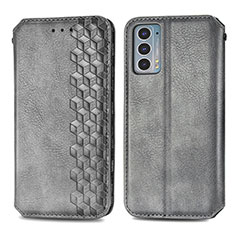 Coque Portefeuille Livre Cuir Etui Clapet S01D pour Motorola Moto Edge 20 5G Gris