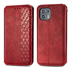 Coque Portefeuille Livre Cuir Etui Clapet S01D pour Motorola Moto Edge 20 Lite 5G Rouge