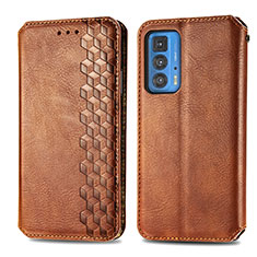 Coque Portefeuille Livre Cuir Etui Clapet S01D pour Motorola Moto Edge 20 Pro 5G Marron