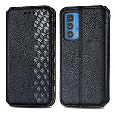 Coque Portefeuille Livre Cuir Etui Clapet S01D pour Motorola Moto Edge 20 Pro 5G Noir