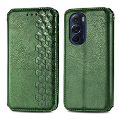 Coque Portefeuille Livre Cuir Etui Clapet S01D pour Motorola Moto Edge 30 Pro 5G Vert